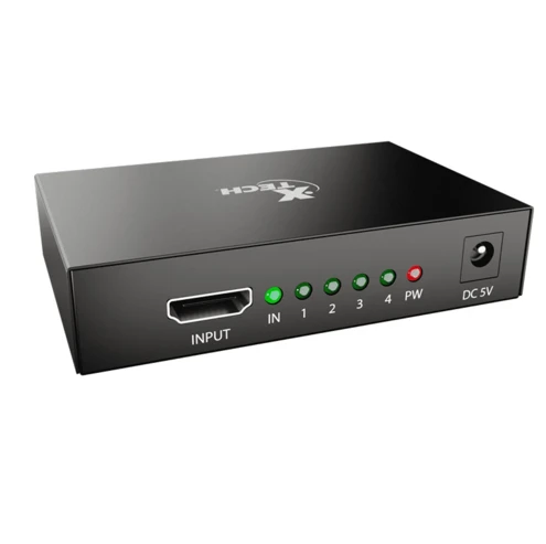 MULTIPLICADOR XTECH HDMI DE 4 PUERTOS CON ALIMENTACION DE CORRIENTE XHA420 2