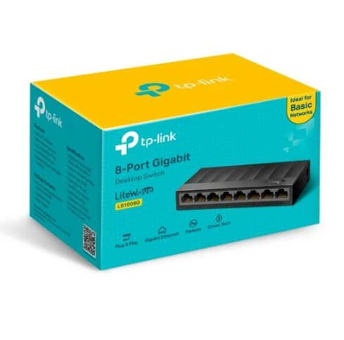 SWITCH TP-LINK LS1008G 8 PUERTOS GIGABIT ETHERNET PLUG & PLAY