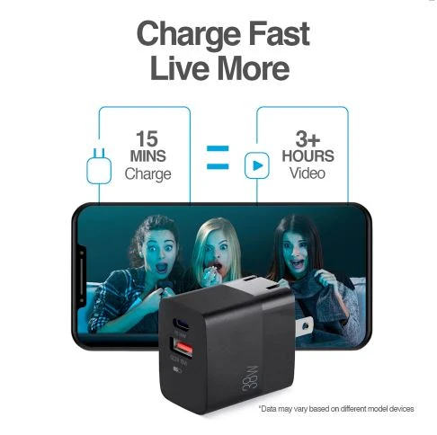 CARGADOR ARGOM A0578 TIPO C FAST CHARGER UP TO 3X FASTER 40W BLACK 3