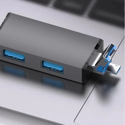 LECTOR DE MEMORIA SD, MICRO-SD + 2 PUERTOS USB 3.0 - ENTRADAS TIPO A, C Y MICRO USB METAL 5