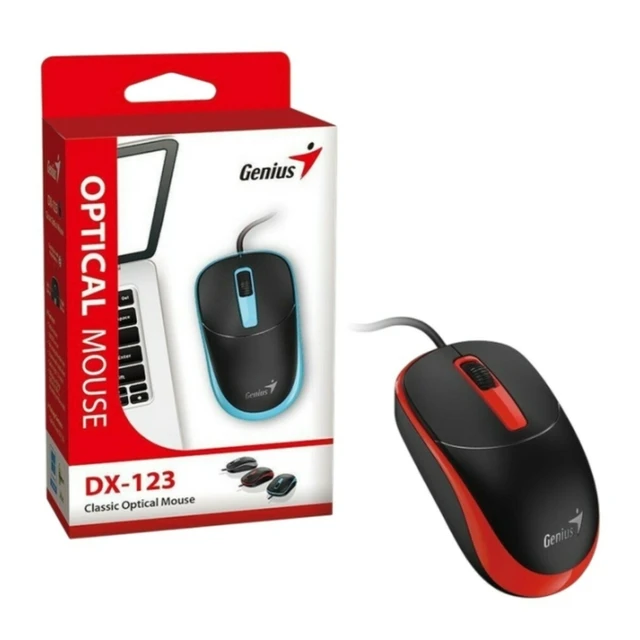 MOUSE OPTICAL DX-123 GENIUS USB RED 3
