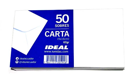 SOBRES IDEAL CARTA (9X16CM) 60GR