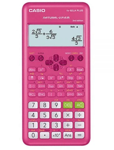 CALCULADORA CASIO CIENTIFICA FX-82LAPLUS -PK 252 FUNCIONES GEN II PINK PILA AAA