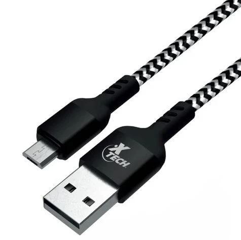 CABLE MICRO USB V8 XTECH XTC366 CARGA RAPIDA CABLE TRENZADO 1.8M 2