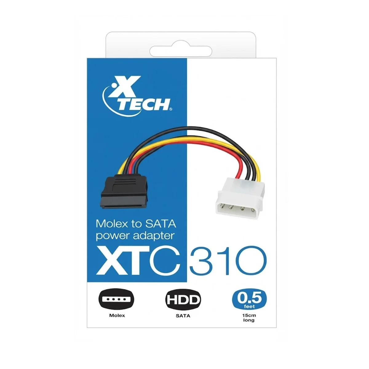 ADAPTADOR MOLEX TO SATA XTECH XTC310 HDD 0.5ft