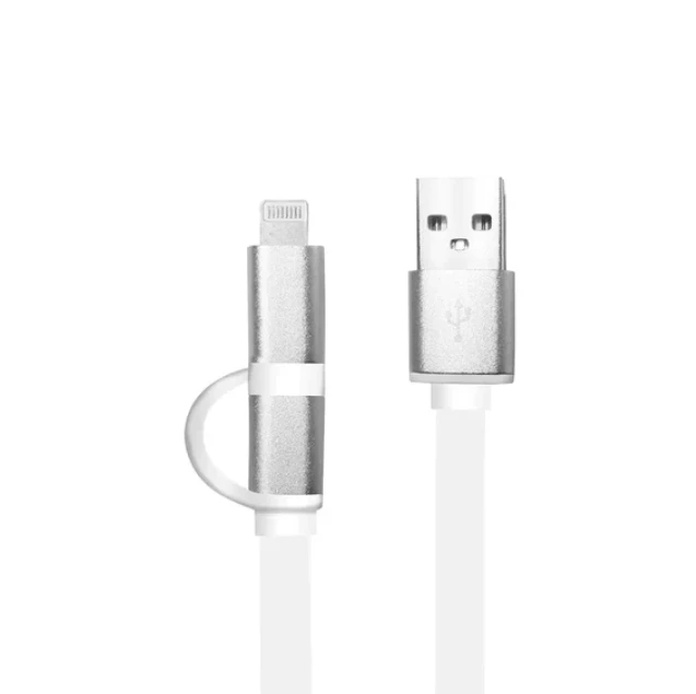 CABLE 2 EN 1 LIGHTNING Y MICROUSB KLIPXTREME KAV-210SV SILVER 2