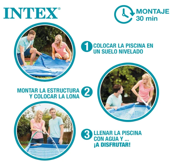 PISCINA INTEX 28273NP RECTANGULAR FRAME 7127 LITROS 450CMx220CMx89CM 2