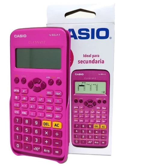 CALCULADORA CASIO CIENTIFICA FX-82LAPLUS -PK 252 FUNCIONES GEN II PINK PILA AAA 3