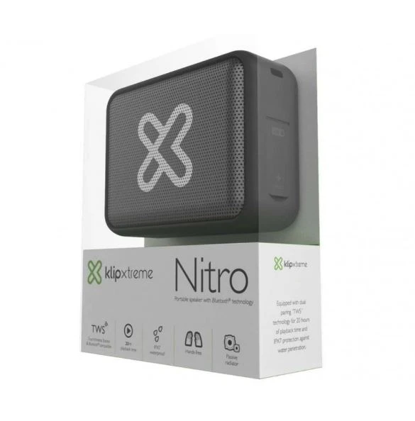 PARLANTE BLUETOTH KLIPXTREME KBS-025GR NITRO 20HRS IPX7 GRAY 2