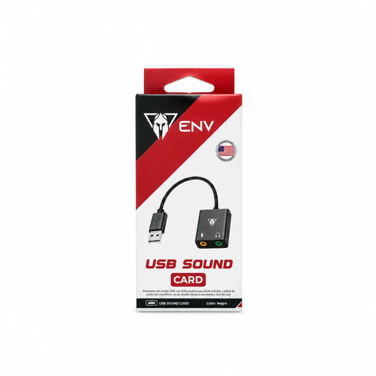 TARJETA DE SONIDO ENV 2 PUERTOS /USB /ENTRADA Y SALIDA DE AUDIO CON MICROFONO 2