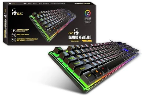 TECLADO GENIUS GAMING SCORPION K8 7 COLORS LIGHTING BACKLIT USB