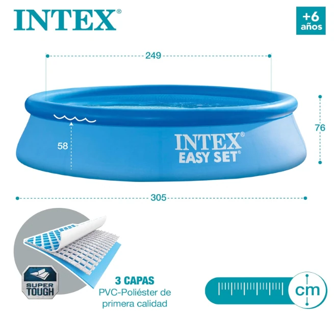 PISCINA INTEX 28120NP CIRCULAR INFLABLE EASY SET 3853 LITROS 305CMx75CM