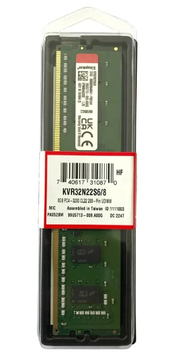MEMORIA RAM DIMM KINGSTON DDR4 3200 KVR32N22S6/8 PC