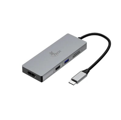ADAPTADOR MULTIPLE XTECH XTC564 USB C 5 IN 1 4