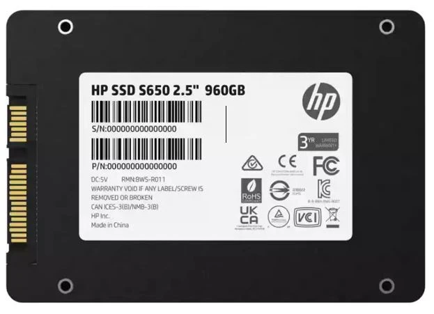 SSD UNIDAD DE ESTADO SOLIDO HP SSD S650 2.5" 960GB 2