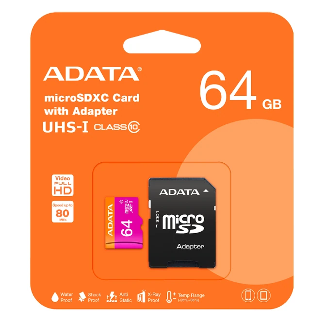 MEMORIA ADATA 64GB MICROSDXC UHS-I CLASS 10 CON ADAPTADOR