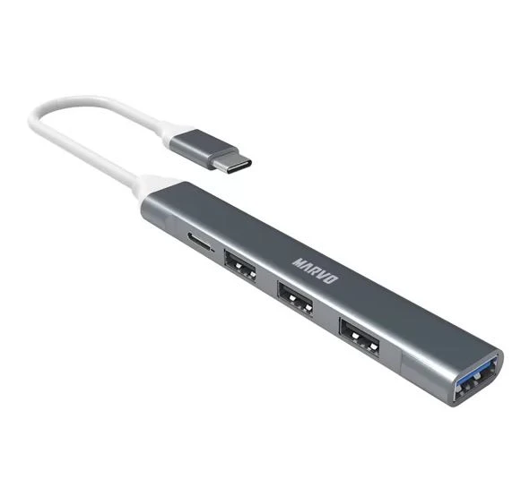 HUB MARVO UH008 USB-C MALE TO USB3.0 + USB2.0*3 + USB- C FEMALE 2