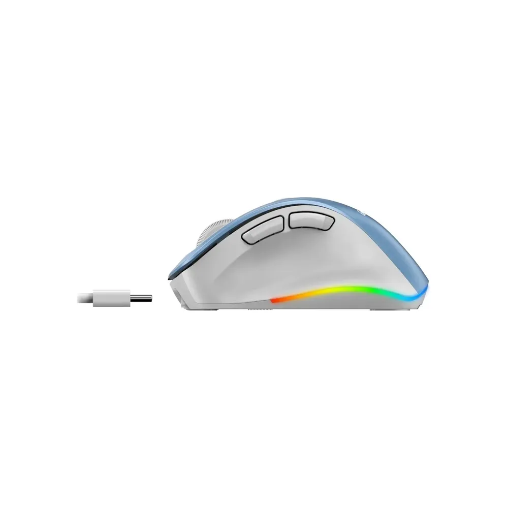 MOUSE GENIUS  WIRELLES MINI ERGO 9000S PRO LIGHT BLUE RECARGABLE DUAL  BT Y 2 4GHZ RGB DPI 800 A 2 2