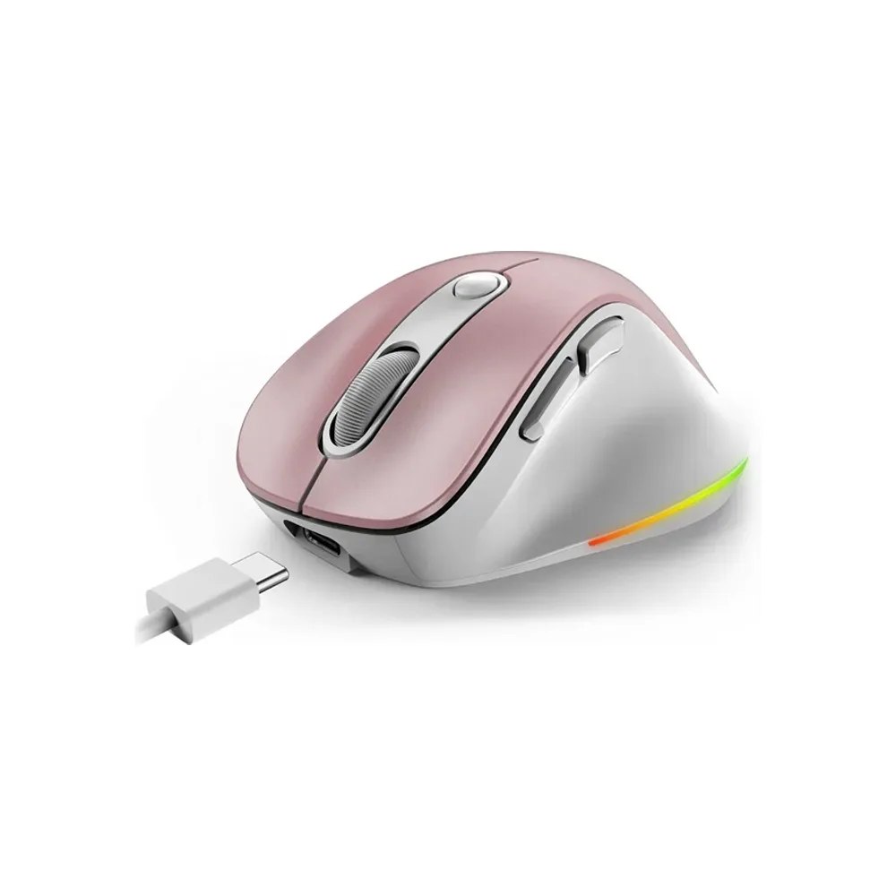 MOUSE GENIUS WIRELLES MINI ERGO 9000S PRO PINK RECARGABLE DUAL  BT Y 2 4GHZ RGB DPI 800 A 2400 2