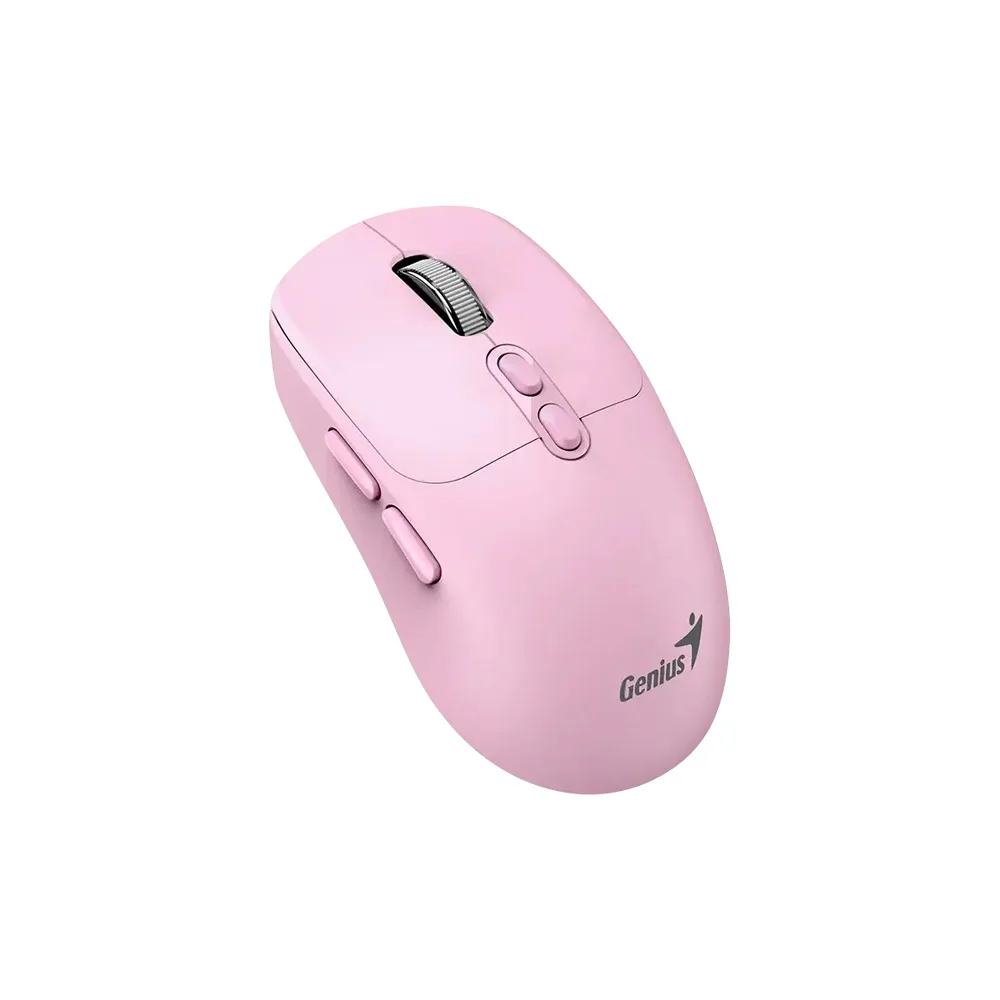MOUSE GENIUS/NX-8080S WIRELESS Y BT ROSADO/AI COPILOT /7 BOTONES /1600 DPI /PILA AA /WIN MAC CHROM 2