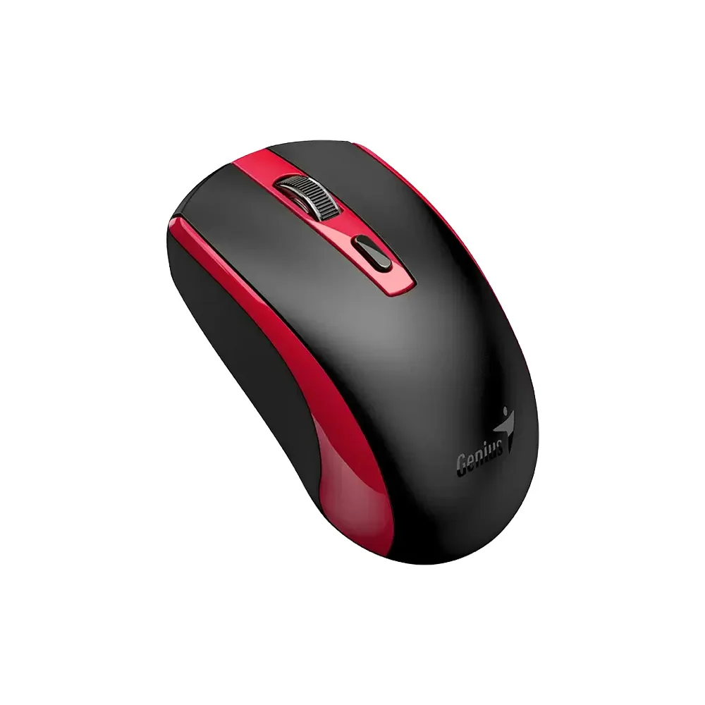 MOUSE GENIUS/ECO-8150 WIRELESS ROJO /BAT. RECARGABLE /AI COPILOT /4 BOTONES /1200 DPI /ADAP. USB 2