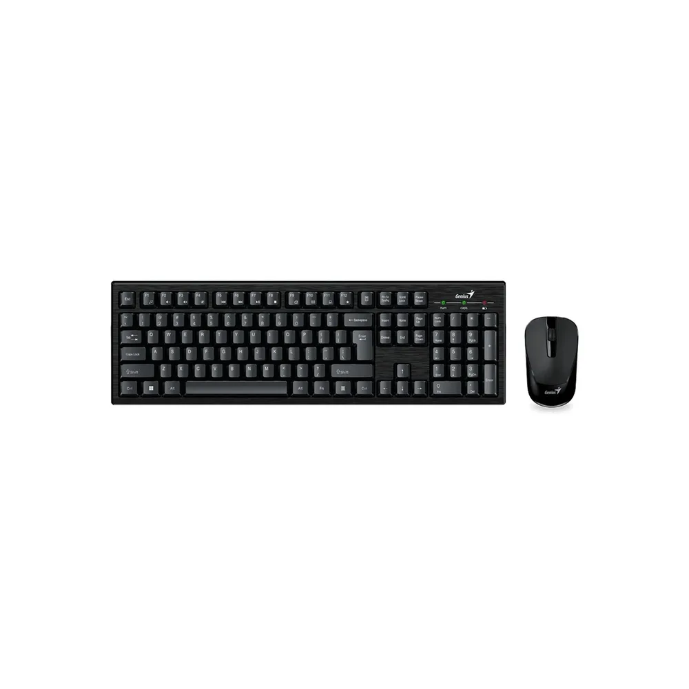 COMBO TECLADO Y MOUSE GENIUS KM-8101 WIRELESS NEGRO/RF 2.4GHZ /INDICADOR DE BATERIA/PILAS AA X 2 2