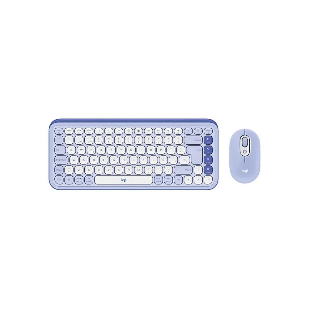 COMBO LOGITECH/TECLADO Y MOUSE POP ICON/WIRELESS/EASY-SWITCH/HASTA 3 DISPOSITIVOS/LILAC