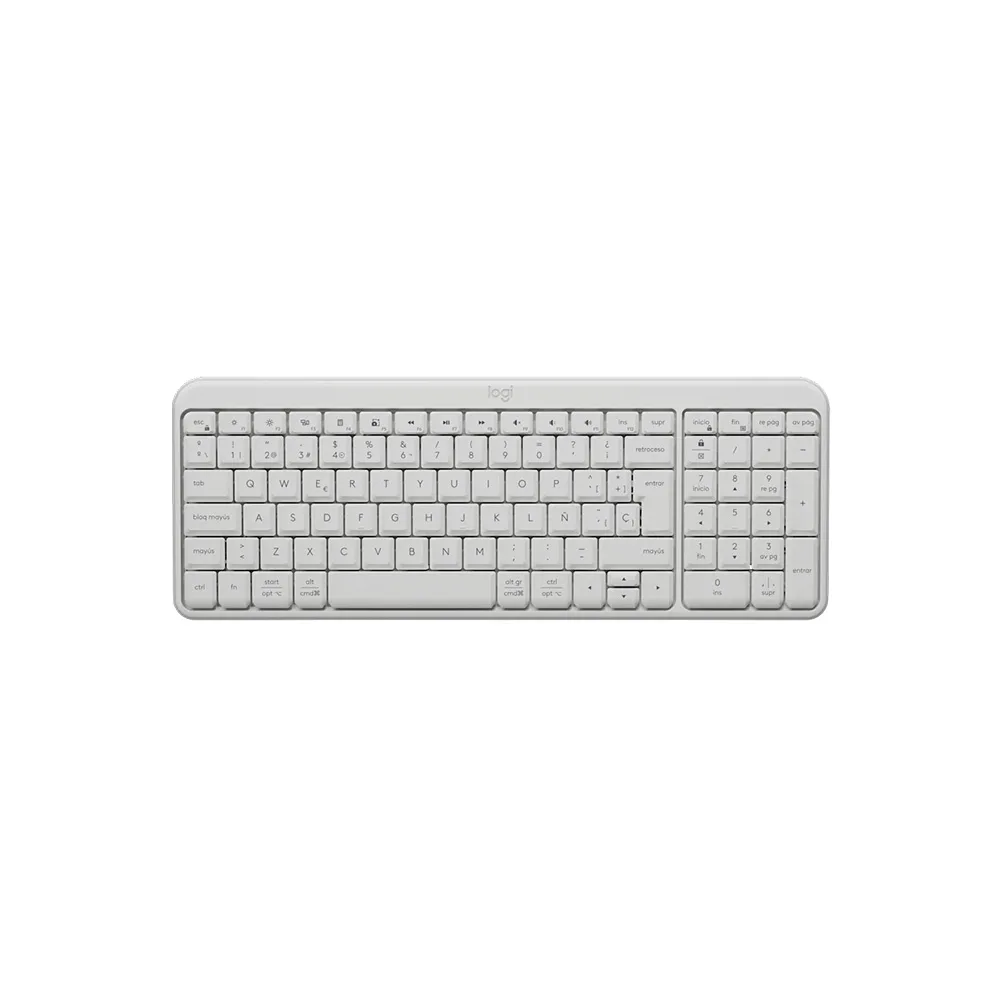 TECLADO LOGITECH/K250/COMPACTO/BLUETOOTH/WIRELESS/INCLY.NUM-PAD/AJUSTABLE 7GRADOS/OFF WHITE 2