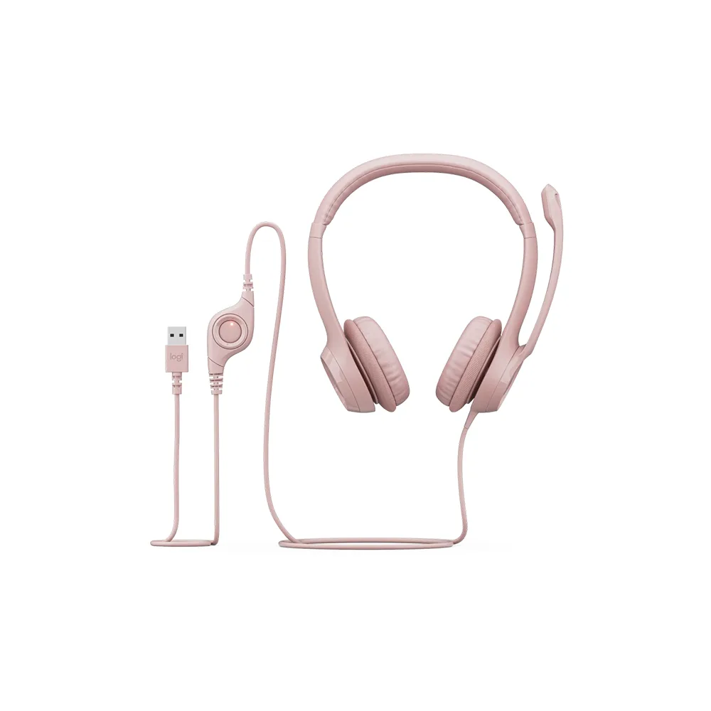 HEADSETS LOGITECH/H390 ROSADO /USB-A/MIC. CANCEL. RUIDO/CABLE 1.9M/100KHZ 3