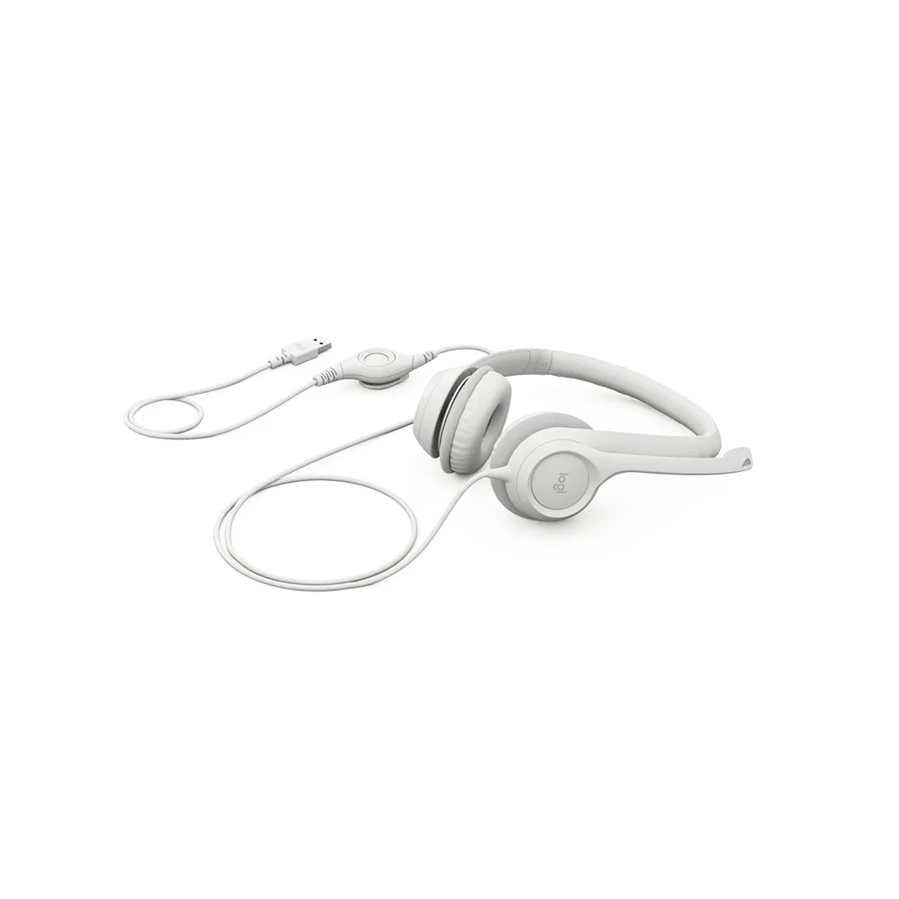 HEADSETS LOGITECH/H390/USB-A/MIC. CANCEL. RUIDO/CABLE 1.9M/100KHZ/BLANCO 2