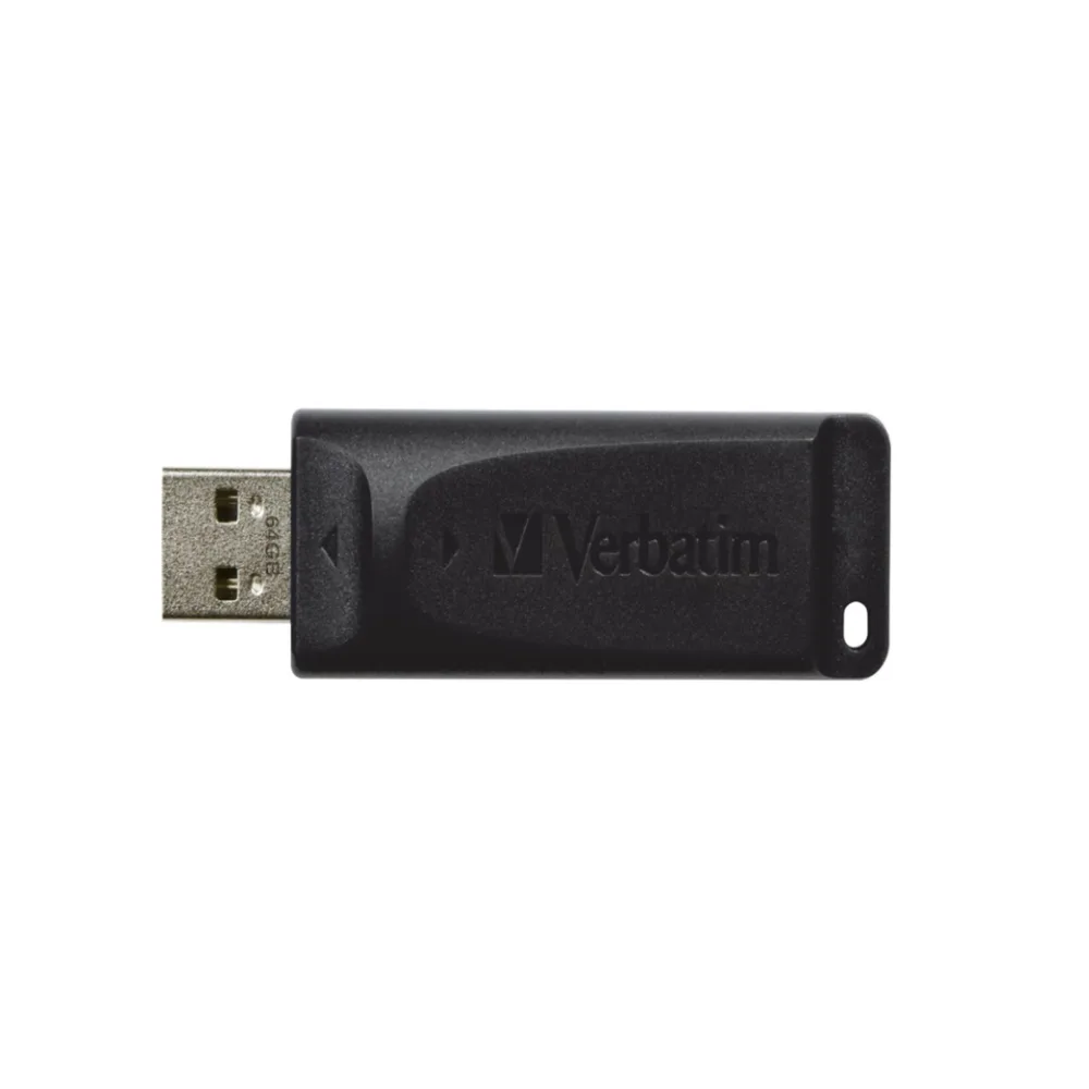 FLASHMEMORY VERBATIM 64GB SLIDER NEGRO USB 2.0 2