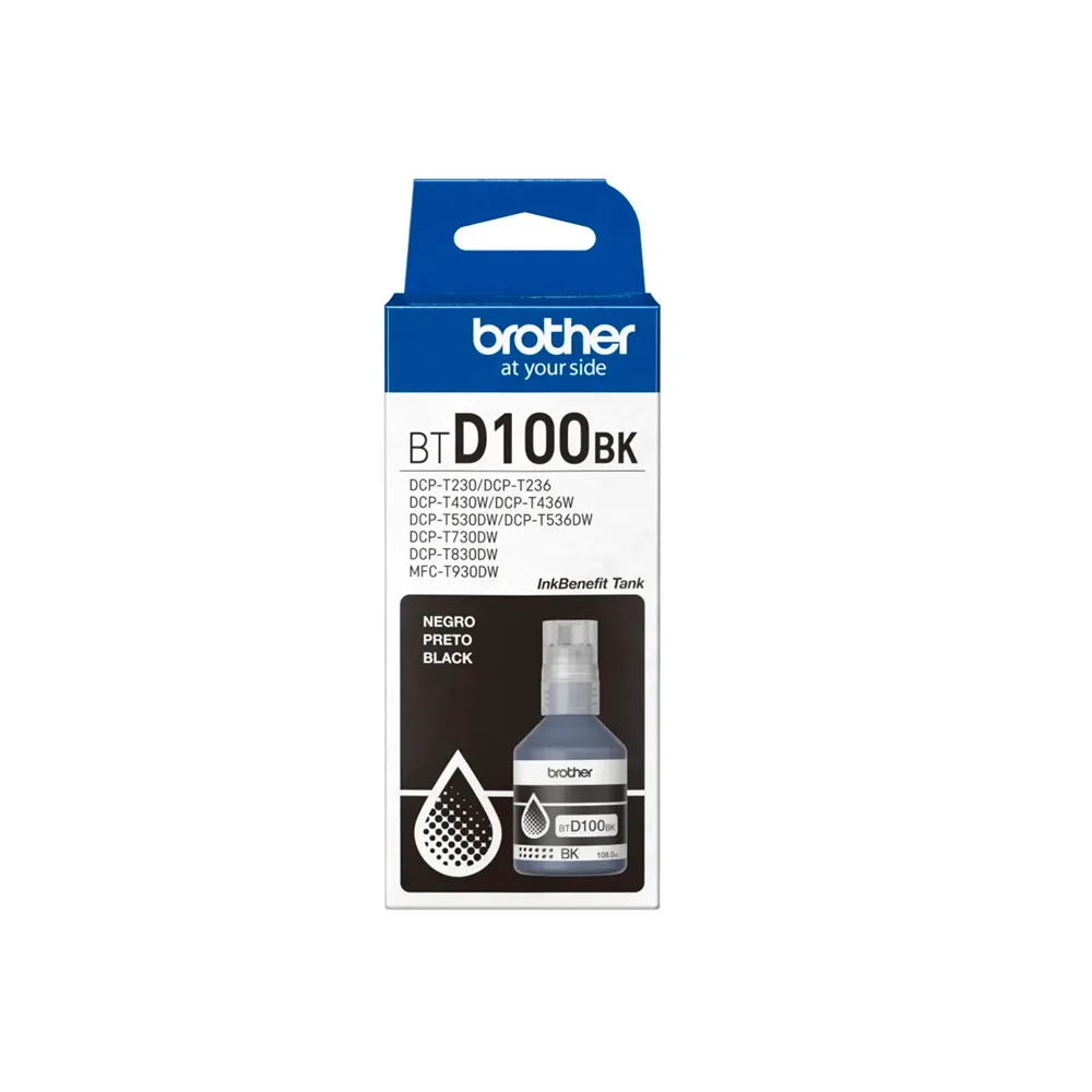 CONSUMIBLE BROTHER NEGRO T930DW T830DW T730DW T530DW T430W 7500 PAG BTD100BK 2