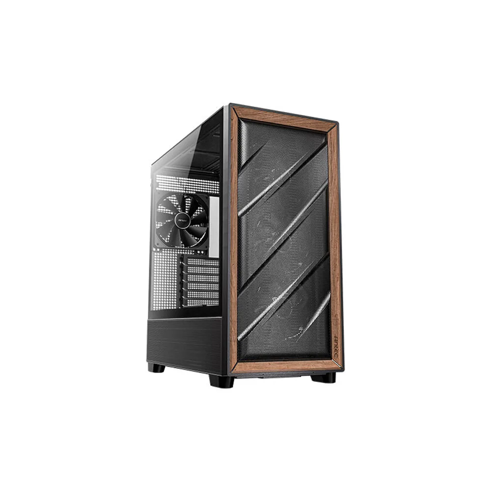 CASE ANTEC/FLUX WOOD BLACK MID TOWER 3X120MM IN FRONT 1X120MM REVERSE FAN 1X140MM REAR 2