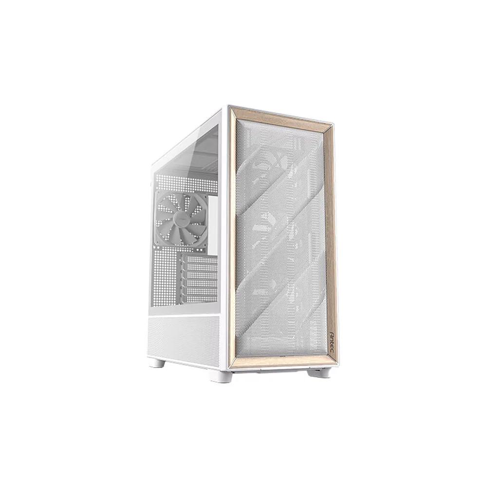 CASE ANTEC/FLUX WOOD WHITE MID TOWER 3X120MM IN FRONT 1X120MM REVERSE FAN 1X140MM REAR 2
