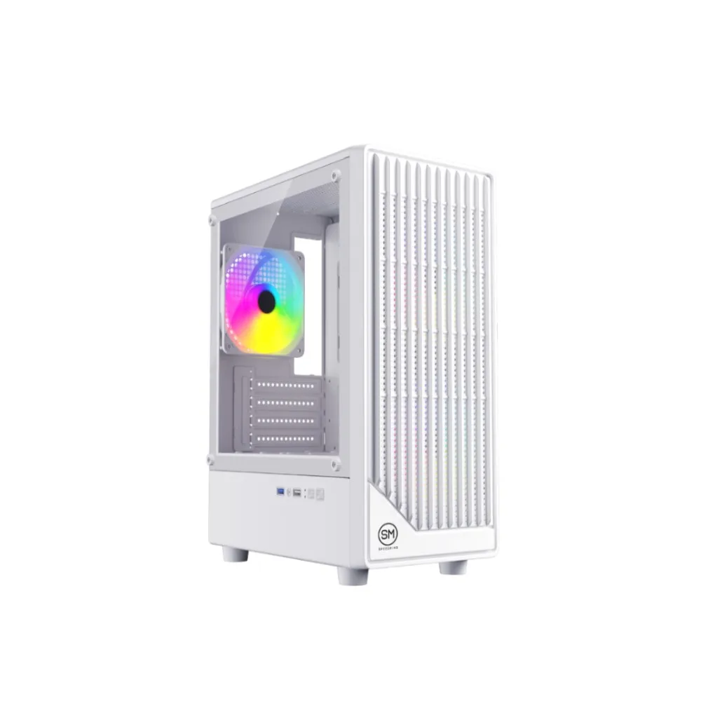 CASE SPEEDMIND/MIDTOWER GAMER 3X120 MM FAN VIDRIO TEMPLADO BLANCO 2