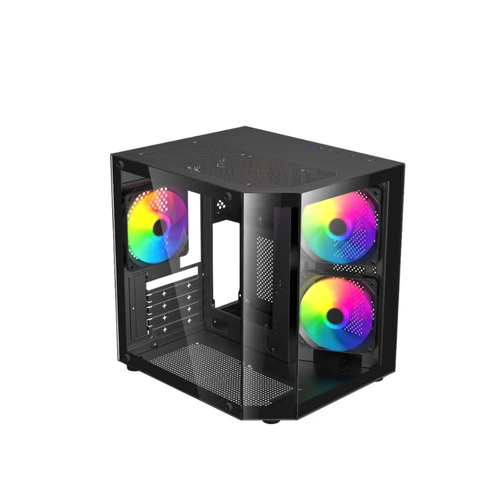 CASE SPEEDMIND GAMING BLACK INCLUYE 3X120MM FANS RGB VIDRIO TEMPLADO 2