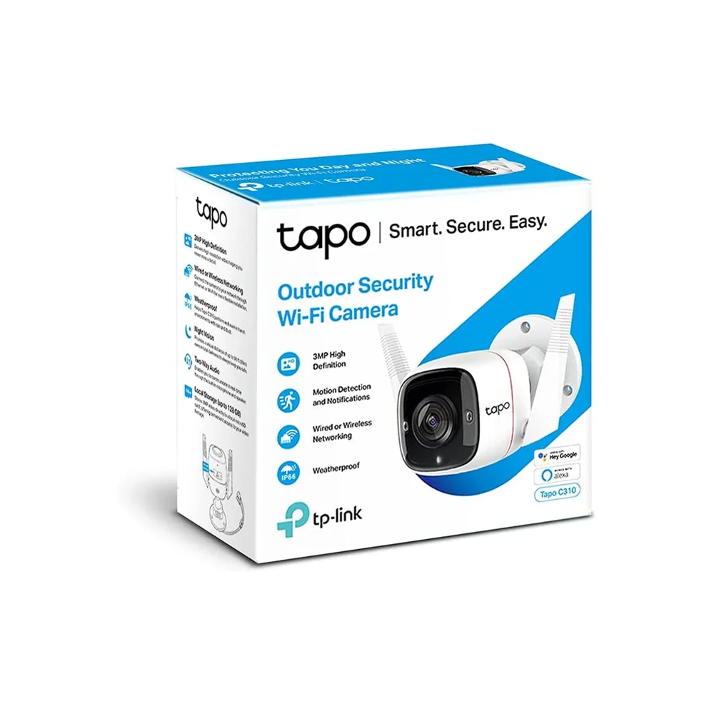 CAMARA IP TP-LINK TAPO C310 EXTERIOR/3 MP/VISION NOCTURNA/DETECCION DE MOV/AUDIO DOBLE VIA/SOPO 2