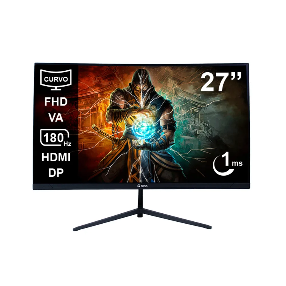 MONITOR TEROS GAMING TE-2787G CURVO FHD 1920X1080 180 HZ - 1MS AUDIO OUT 1HDMI 1DP
