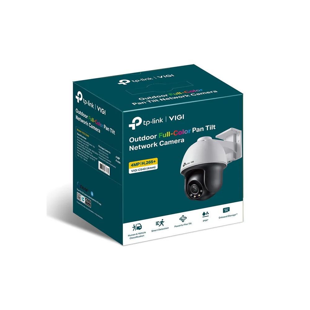 CAMARA TPLINK/VIGI C540 4MM/EXTERIOR/FULL COLOR/4 MP/MICROSD/EVENTOS INTELIGENTES/POE/AUDIO BIDER